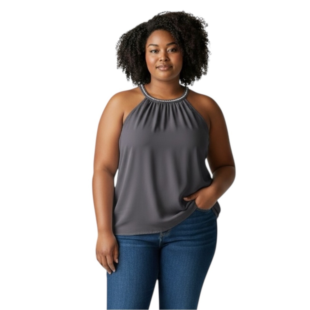 Torrid‎ Embellished Beaded High Neck Sleeveless Blouse Tank Top Women’s 5X NWT